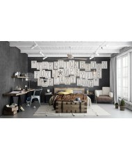 Painel decorativo collage typography 2