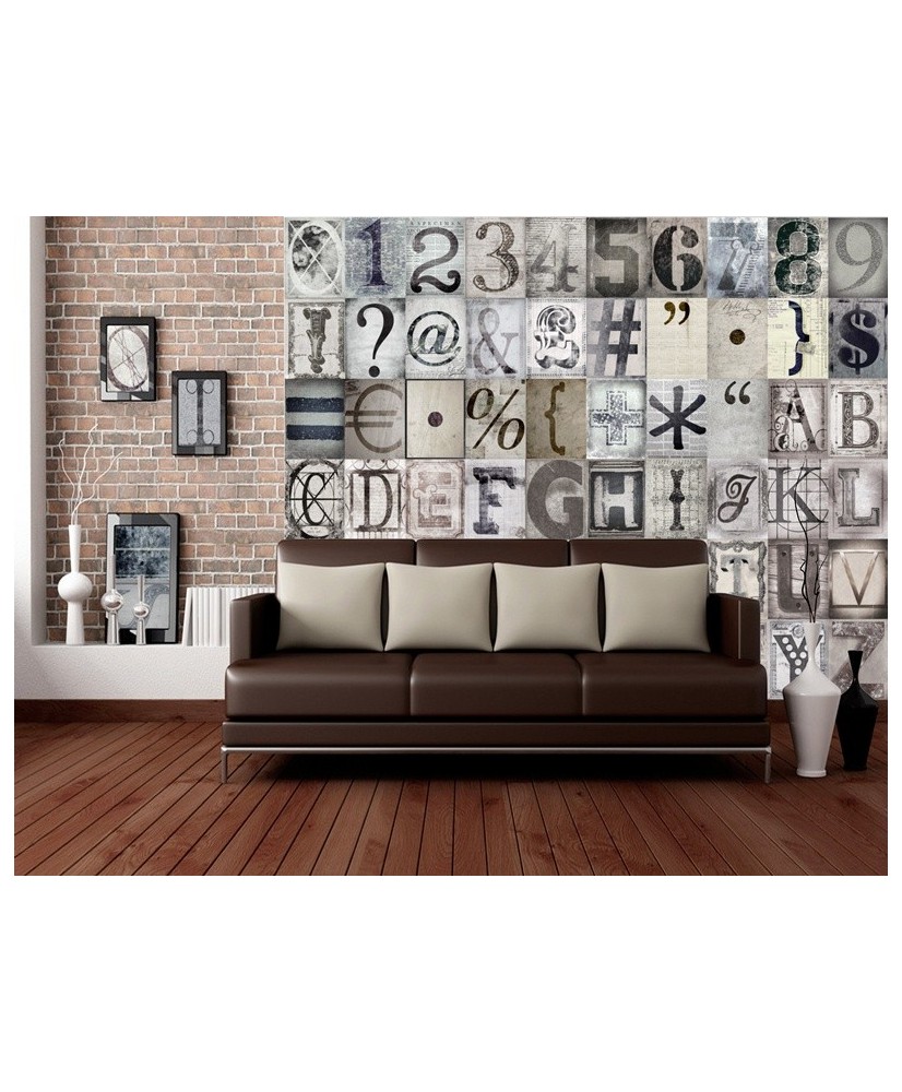 Painel decorativo collage TYPOGRAPHY