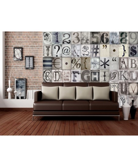 Painel decorativo collage TYPOGRAPHY