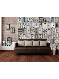 Painel decorativo collage TYPOGRAPHY