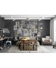 Painel decorativo collage TYPOGRAPHY